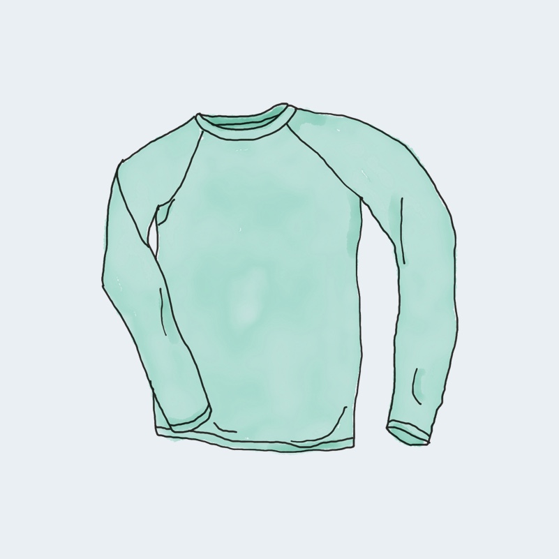 A drawing of a long sleeve shirt